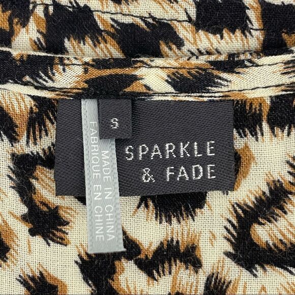 UO Sparkle & Fade Sleeveless High-Low Cheetah Top - Picture 9 of 12